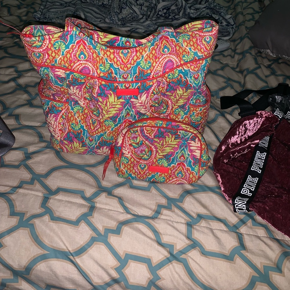 Vera Bradley purse and makeup bag